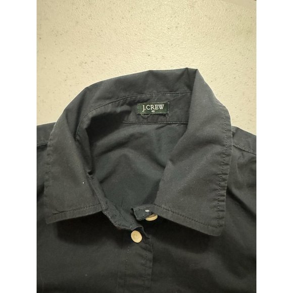 J.Crew Sz S Black Relax Cotton Poplin 3/4 Sleeves Button Cuff - Picture 3 of 7